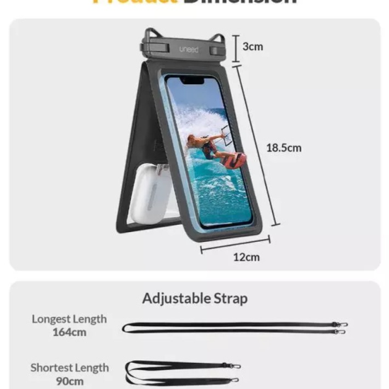 Waterproof Case UNEED Dual Phone Black UWB103